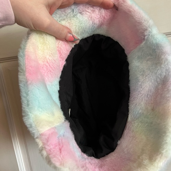 Pink and Blue Fluffy Bucket Hat - Picture 2 of 2